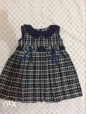 Nevy blue check frock with made soft cotton. and