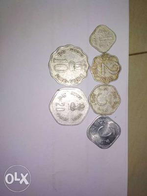Old coins set from 1 paise to 20 paise