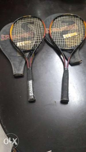Spalding Lawn tennis rackets (2) with covers, 