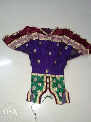 Toddler's Purple And Green Dress