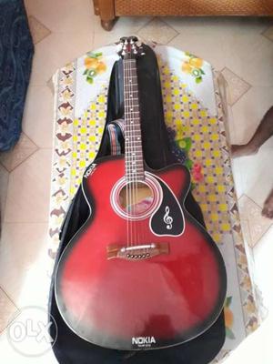 Venetian Cutaway Red Burst Acoustic Guitar