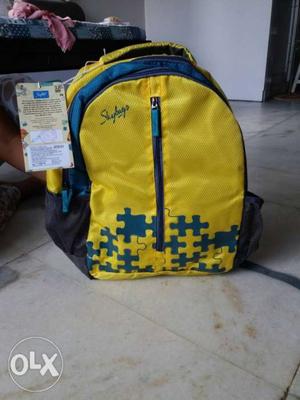 Yellow, Blue, And Black Skybags Backpack