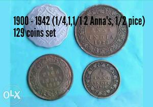 anna, 1 pice) 129 coins set for sale