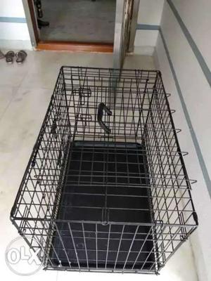 Black Steel Collapsible Dog Crate