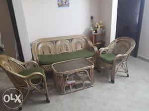 Brand new cane sofa set furniture in gud condition