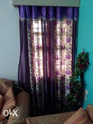 Door curtains (6 curtains - 5 purple and 1 pink)