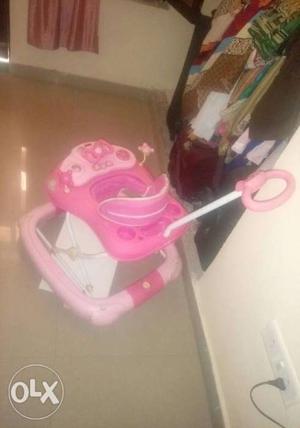 Pink And Black Push Mower