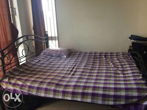 Purple And Gray Bed Sheet