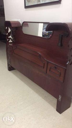 Solid teakwood (rosewood color) Bed-head With Mirror