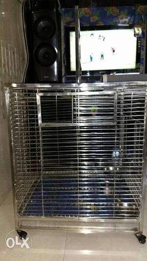Stanless still cage with sliding door and sliding