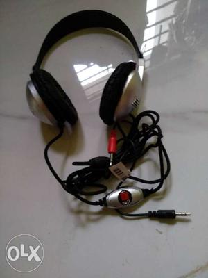 Black And Grey Headphones and working in good condition