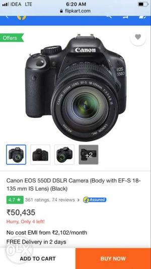 Black Canon EOS 550D DSLR Camera Screenshot