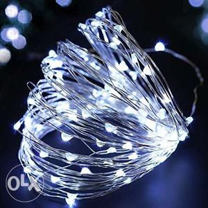 Cold white fairy string lights. 10 metre with 100