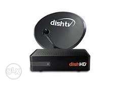 Dish tv 2 year old with set up box and remote