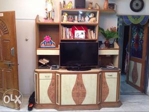 Plywood made tv unit with 4 drawers and 4 boxes