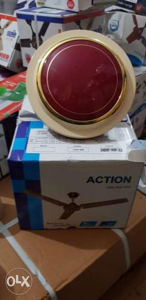 Red Action 3-blade Ceiling Fan With Box