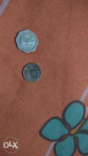 1 naye paise and 2 naye paise old coin  old
