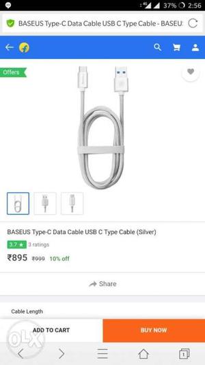 Baseus Usb type c thread cable brought from