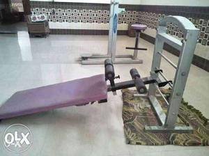Gray And Purple Exercise Equipment