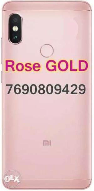 Mi Note 5 Pro 4 GB Ram 64 GB ROM in rose gold.