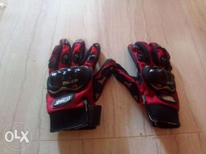 Pro rider hand glove red and black