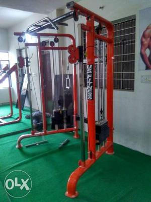 Red U.S. Fitness Metal Lateral Pull-down Machine