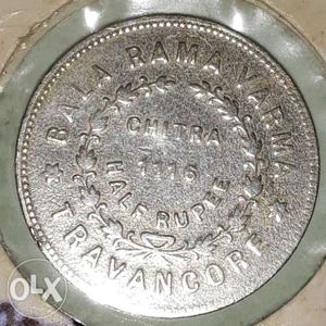 Travancore HALF rupee