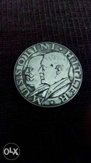Antique Vintage Old Hitler and Mussolini WWII