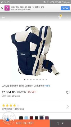 Baby carrier branded luv lap compny unused. not a