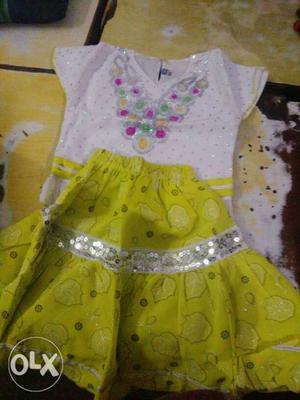 Baby's White And Yellow Floral Dress