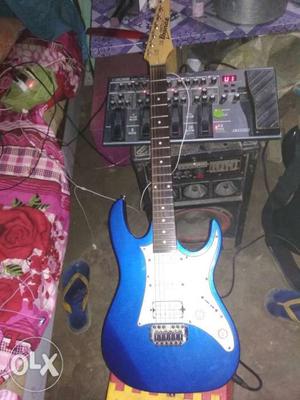 Blue And White Stratocaster Electric Guitar