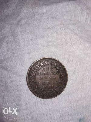  Brown 1 Quarter Indian Anna Coin