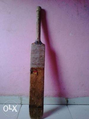 Brown And White Wooden Cricket Bat
