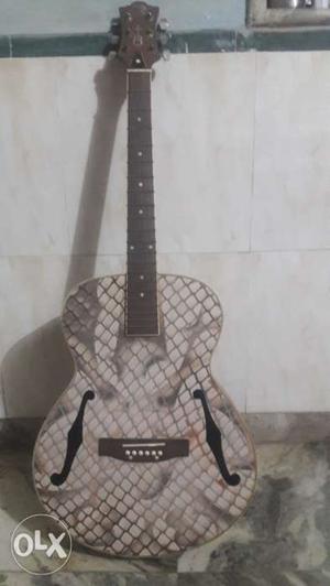 Guitar, snake print, without string