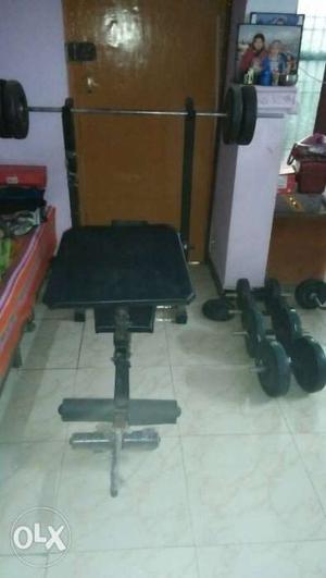 Gym ka saman 1 bench 2rode 72kg weight