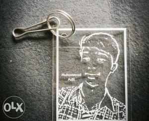 Make Your Sketch key ring On Wood, Acrylic