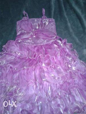 New mauve colour unused party frock for 3- 5yrsold