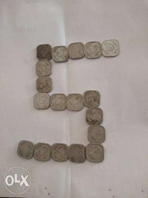 Old coins 5 paisa 15 numbers