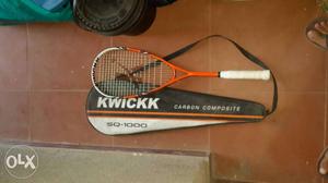 Orange And White Kwickk Tennis Racket With Bag