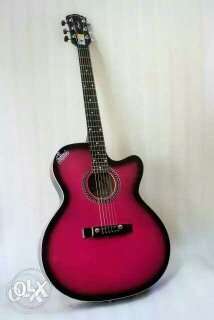 Pink Single Cutaway Acoustic Guitar