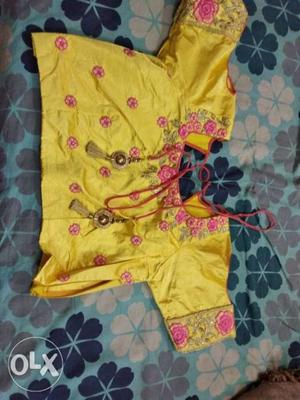 Toddler's Yellow And Red Floral Onesie