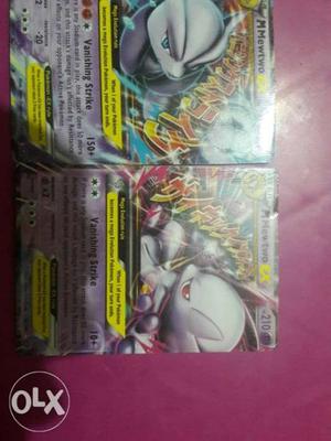 Two Pokemon Mega Mewtwo X And Y Trading Cards