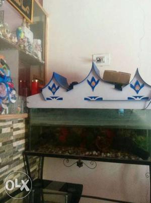 Full set Fish Tank n stand With White And Blue frame