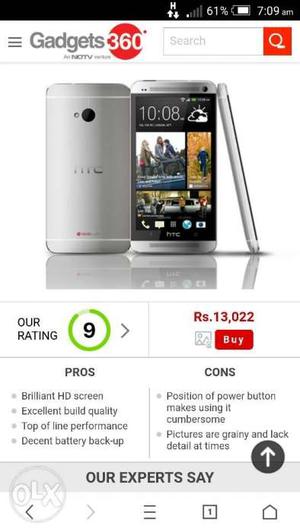Htc one, good condition no any fault, single