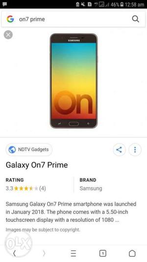 On 7 prime 4gb ram 64gb rom 6days old sell on