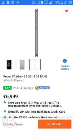 Redmi 5a seal pack only  my number 