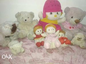9 soft toys dolls and teddy bears good quality