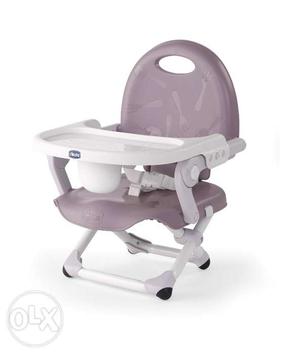 Baby's White And Lavender Highchair