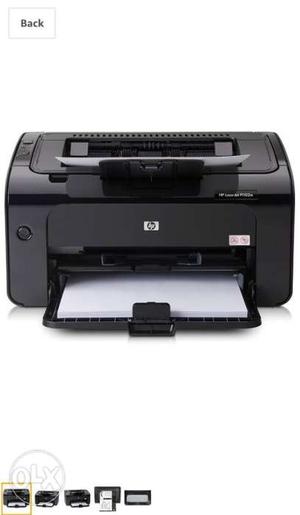 Black And Gray HP singal function Printer. With WiFi black &