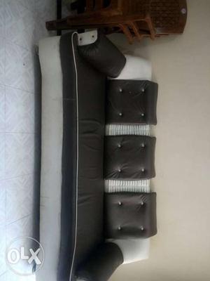 Black And Gray Leather Sofa